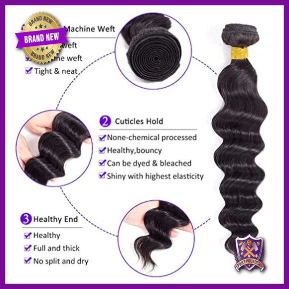 Virgin Brazilian Remy Human Hair Loose Deep Wave Bundles 3 Pack main image 5